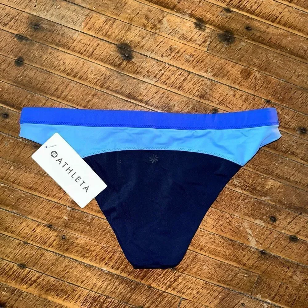 Athleta blue navy colorblock freestyle athletic S swim bottoms
